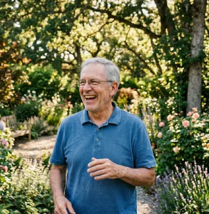 A man standing in a garden